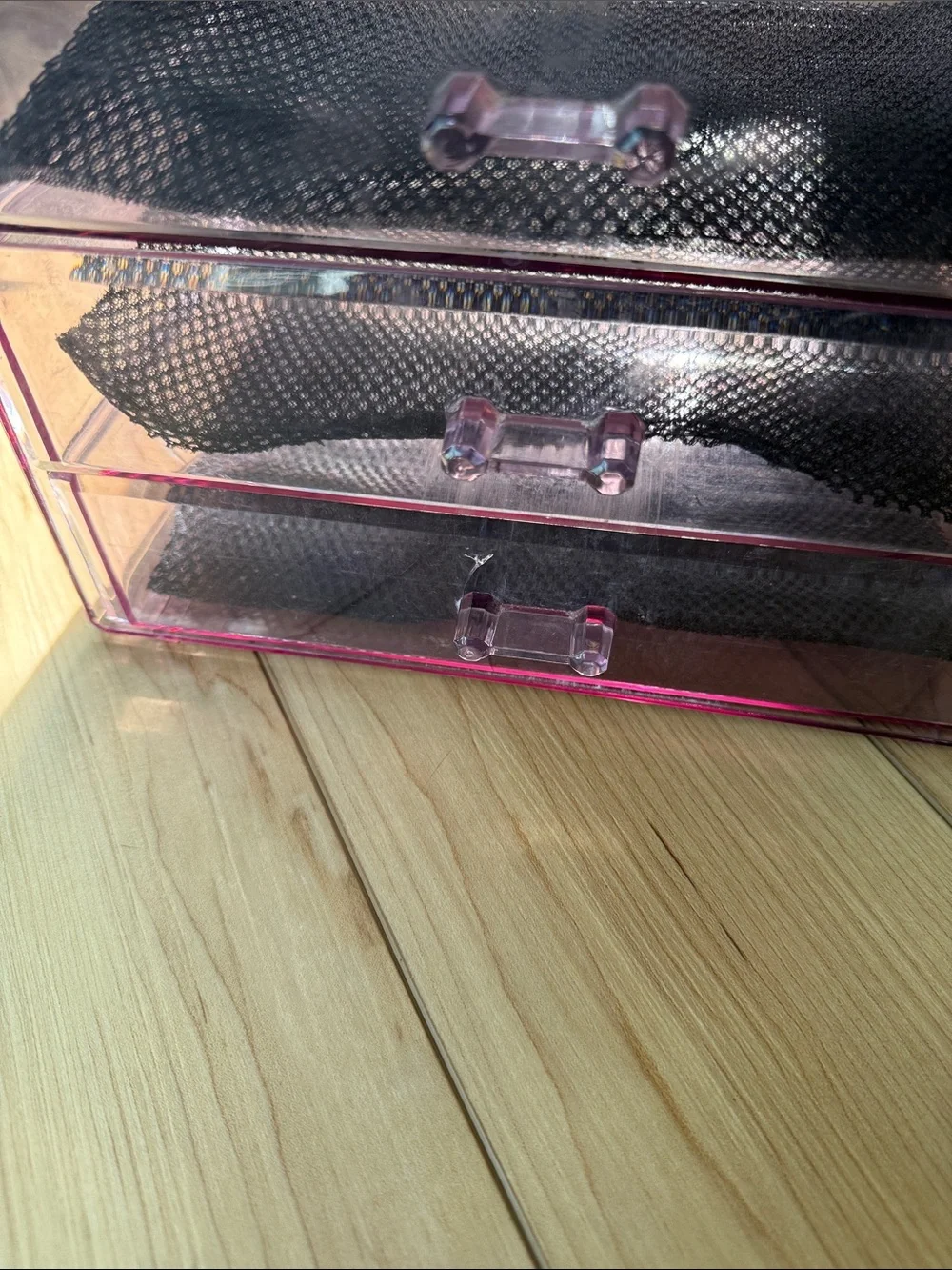 Clear Purple Makeup and Jewelry Organizer Drawer System